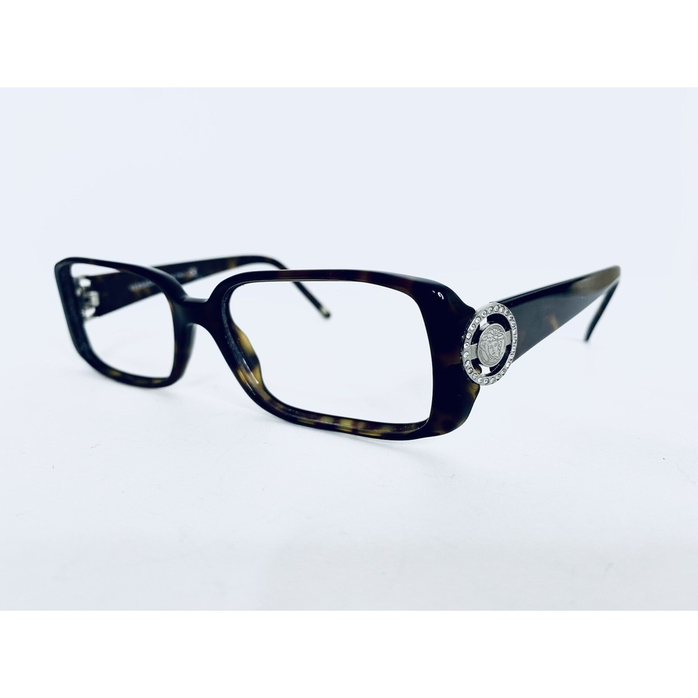 Versace Brown Tortoise Rectangular Glasses Medusa Italy MOD3092 53 16 135